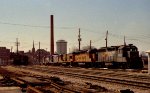 CSX 6677 sits with other locos at the south end of the yard